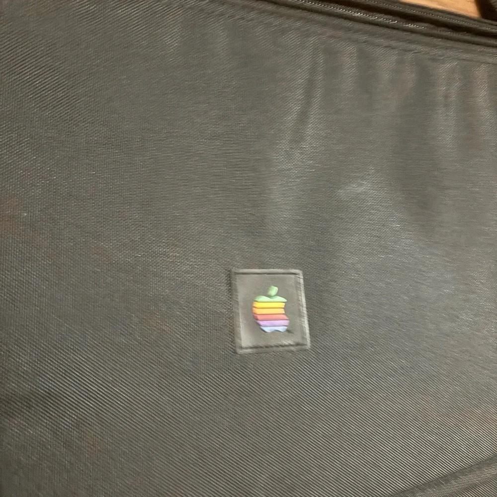 Vintage Macintosh Apple Shoulder Bag 90s Black Messenger Laptop Rainbow Mac